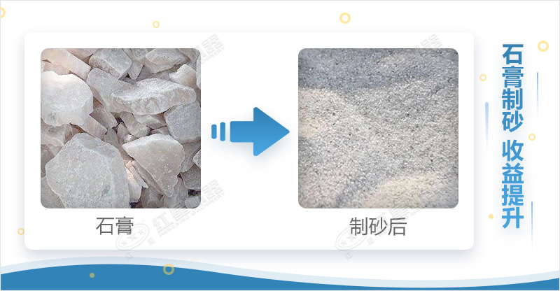 石膏制砂前后 石膏制砂前后