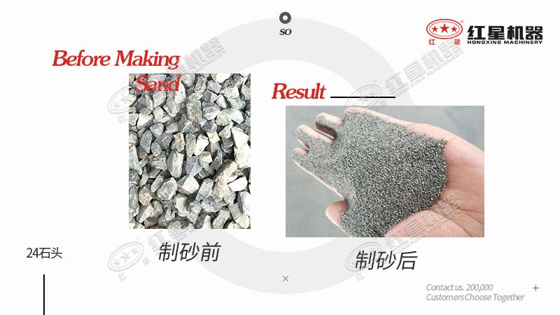 24石頭做機制砂原料，一立方米出多少機制砂